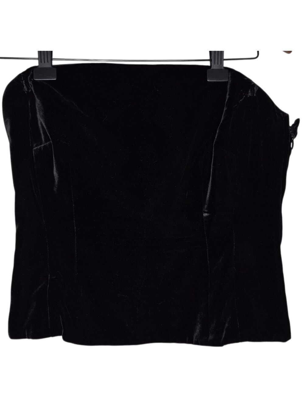 Ann Taylor Black Velvet Strapless Bustier Top Women’s Size 8 - Picture 2 of 5
